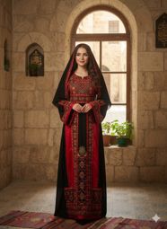 Front and back embroidered robe with hood